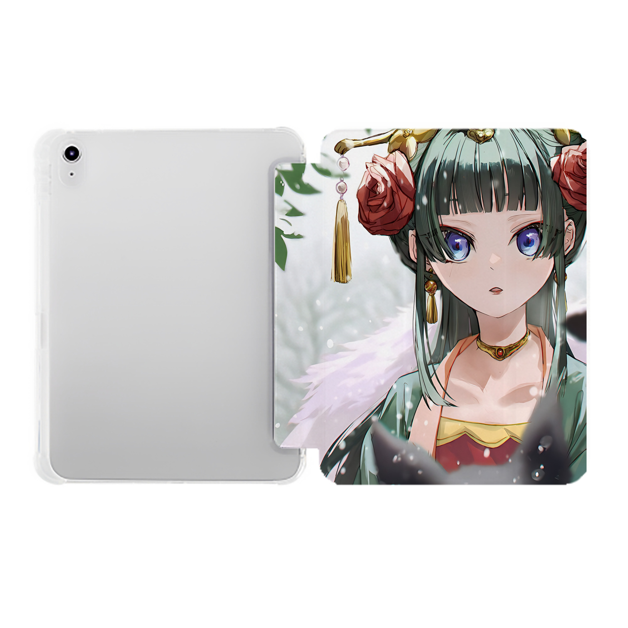 （画像用） 薬屋のひとりごと The Apothecary Diaries IPad ケース ペン収納付き 三つ折りスタンド PUレザー×シリコン 対応機種9.5/10.5/10.9インチ